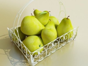 pears in metal basket 3D Модель
