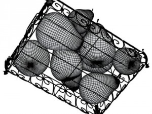 pears in metal basket 3D Модель