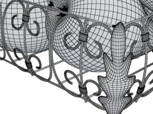 pears in metal basket 3D Модель