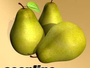 pears in metal basket 3D Модель