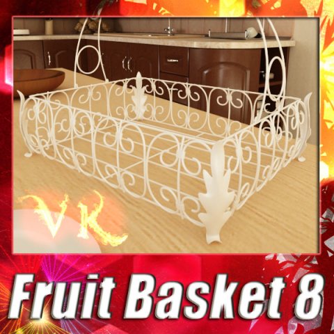 fancy metal fruit basket 08 3Dモデル .c4d .max .obj .3ds .fbx .stl .blend