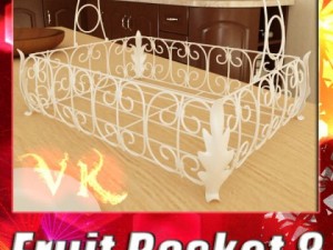 fancy metal fruit basket 08 3D Модель