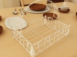 fancy metal fruit basket 08 3D Model