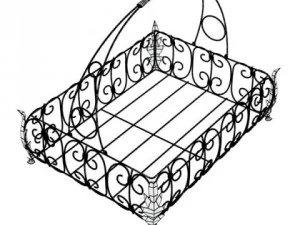 fancy metal fruit basket 08 3D Model