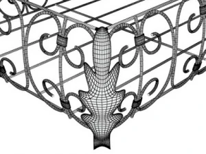 fancy metal fruit basket 08 3D Model