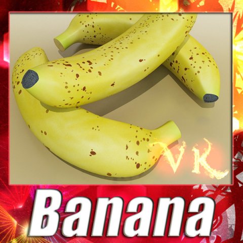 banana high detail 3D Model .c4d .max .obj .3ds .fbx .stl .blend 