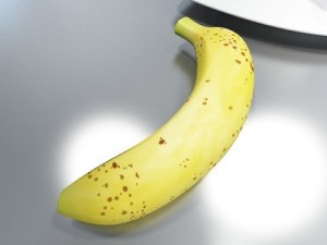 bananas in wicker basket 09 3Dモデル