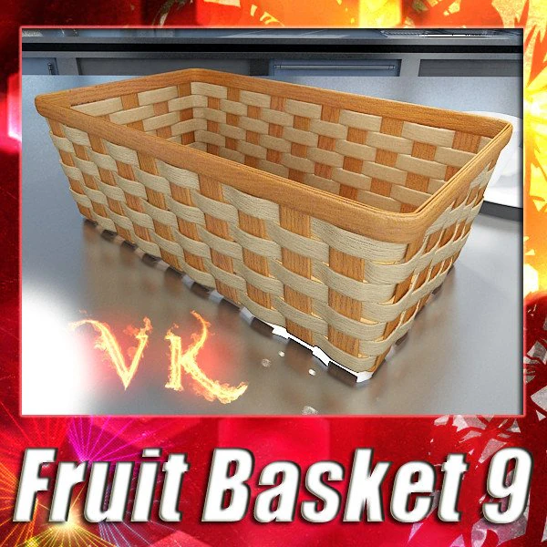 wicker fruit or bread basket 3D Model .c4d .max .obj .3ds .fbx .stl .blend