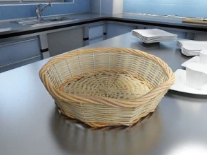 pineapples in wicker basket 10 3D Model