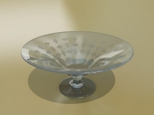 green grapes in glass bowl 3Dモデル