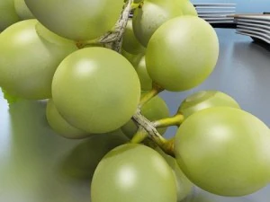 green grapes in glass bowl 3D Model