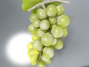 green grapes in glass bowl 3Dモデル