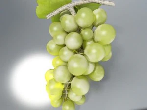 green grapes in glass bowl 3D Model