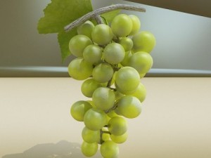 green grapes in glass bowl 3Dモデル