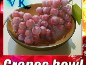 red grapes in bowl 12 Modelo 3D