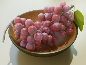 red grapes in bowl 12 Model 3D