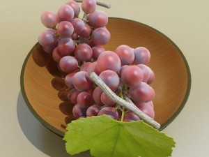red grapes in bowl 12 Model 3D