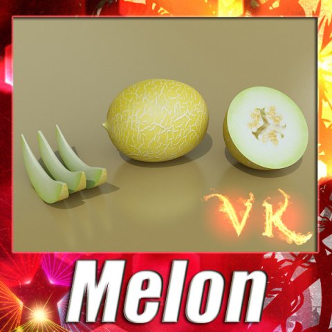 melon high res textures 3D Model .c4d .max .obj .3ds .fbx .stl .blend 