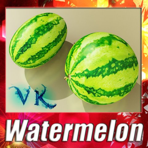 watermelon high res texture Modello 3D .c4d .max .obj .3ds .fbx .stl .blend 