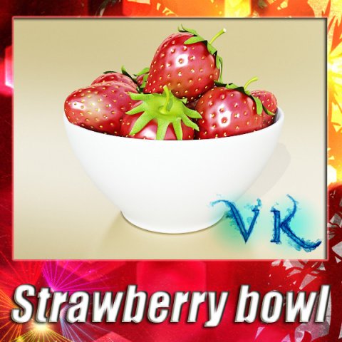 Basket with strawberries 3D Model in Fruit 3DExport