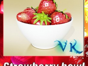 photorealistic strawberries in bowl 3D Model