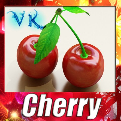 photorealistic cherries high res Model 3D .c4d .max .obj .3ds .fbx .stl .blend 