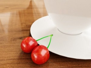 cherries in glass bowl high res 3D Model