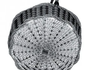 cole&ccedil;&atilde;o de cesta de vime 4 itens Modelo 3D