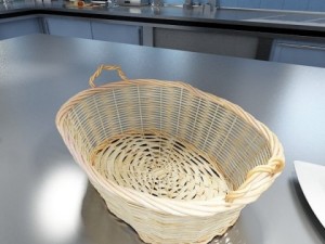 wicker basket collection 4 items Model 3D