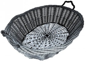 wicker basket collection 4 items Model 3D