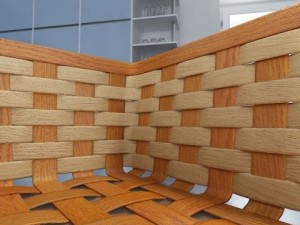 wicker basket collection 4 items Model 3D