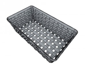 wicker basket collection 4 items Model 3D