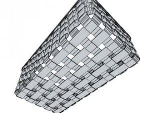 wicker basket collection 4 items Model 3D