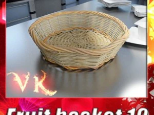 cole&ccedil;&atilde;o de cesta de vime 4 itens Modelo 3D