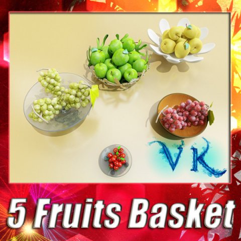 fruit in bowls collection Modèle 3D .c4d .max .obj .3ds .fbx .stl .blend 