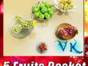 fruit in bowls collection 3Dモデル