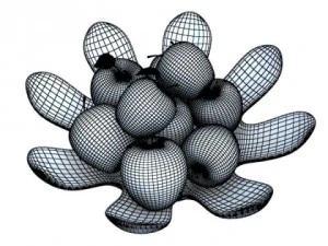fruit in bowls collection 3D Model