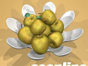 fruit in bowls collection 3D Model