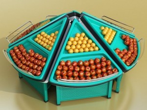 grocery store produce display fixture Model 3D