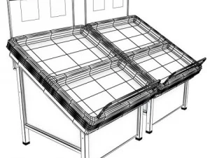 fruit stand store display smoothable 3D Model