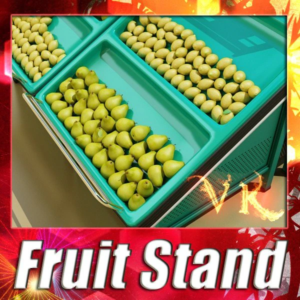 fruit stand smoothable 3D Model .c4d .max .obj .3ds .fbx .stl .blend 