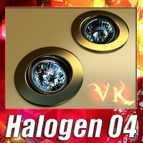 halogen lamp 04 photoreal 3D Model .c4d .max .obj .3ds .fbx .stl .blend 