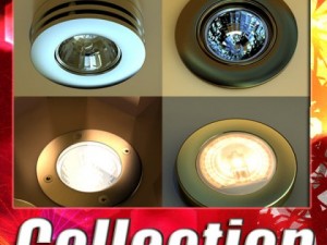 halogen lamps collection 3D Model