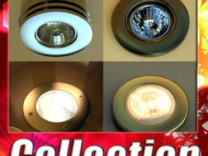collezione di lampade alogene Modello 3D