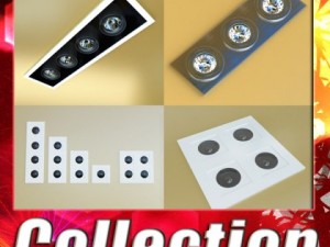 halogen lamps collection 15 items Modelo 3D