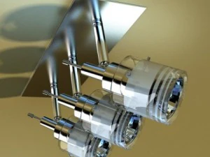halogen ceiling light 08 photoreal 3D Model