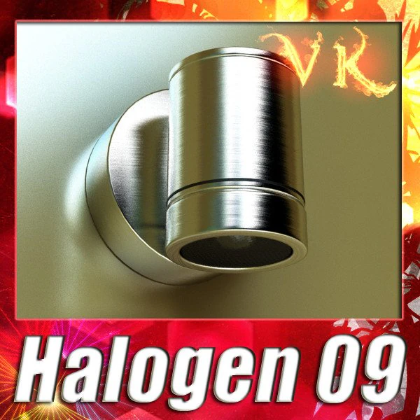 halogen lamp 09 photoreal 3D Model .c4d .max .obj .3ds .fbx .stl .blend 