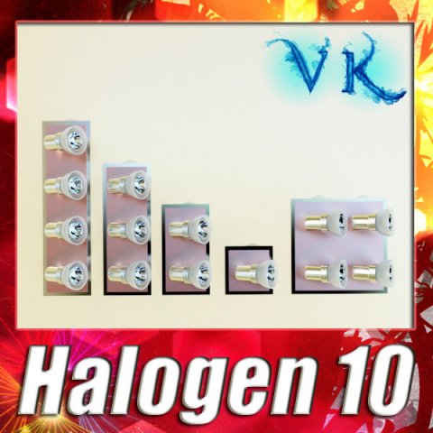 halogen lamp set 10 photoreal 3D Model .c4d .max .obj .3ds .fbx .stl .blend 