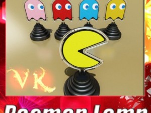 table lamp pacman ghost 3D Model