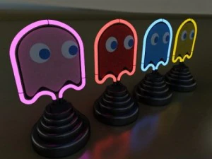 table lamp pacman ghost 3D Model